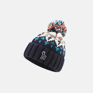 【官网正品】Horgias哈吉斯尼森可爱加厚毛线帽混色毛球保暖护耳