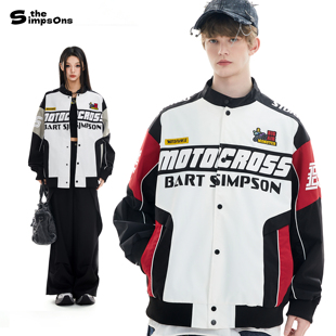 辛普森一家美式机车赛车服夹克男2026新款字母logo立体廓形潮外套