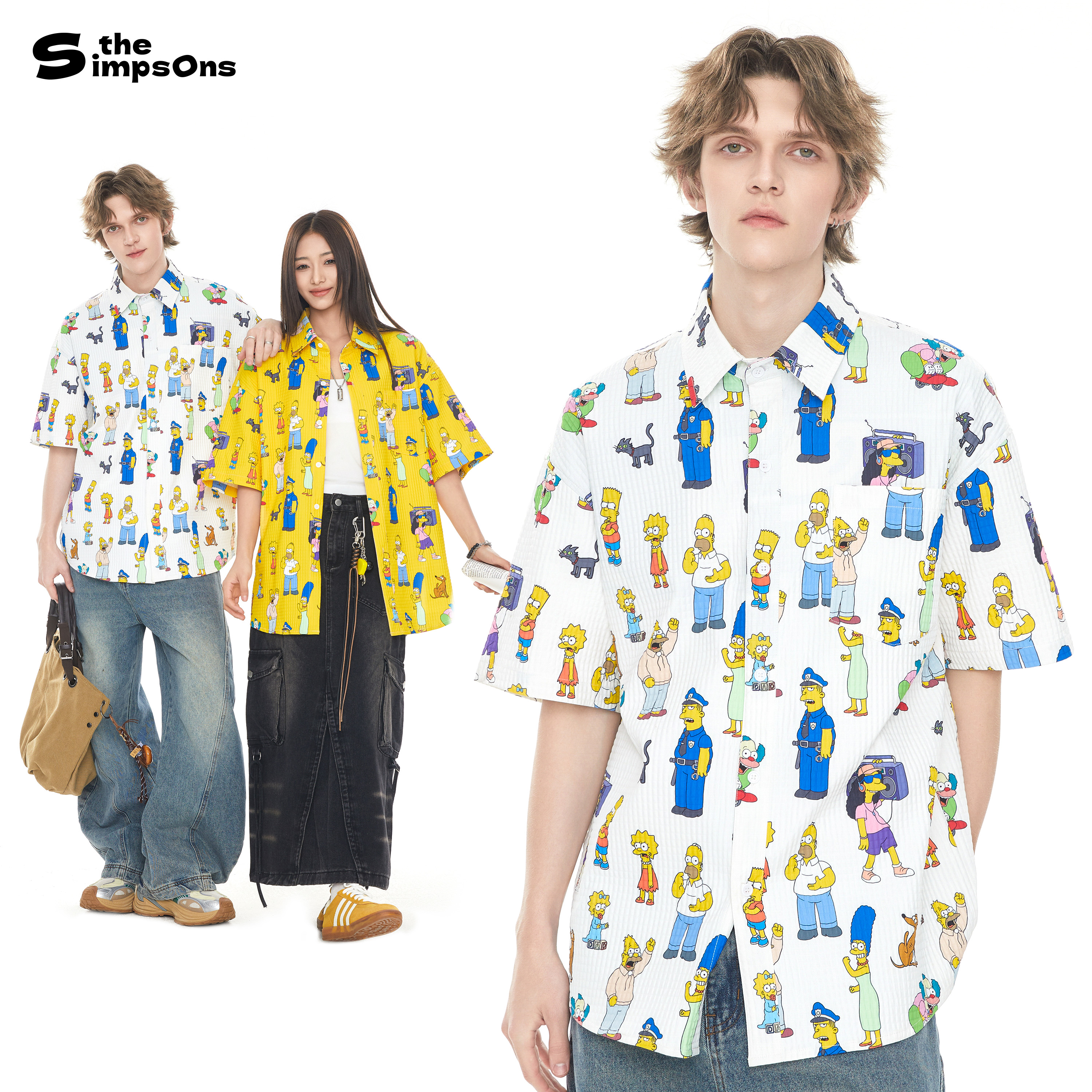 陈立农同款辛普森一家短袖花衬衫