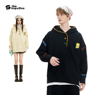 保暖上衣 辛普森一家连帽卫衣情侣加绒加厚宽松冬季 蜜蜂欢乐社