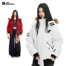 辛普森一家羽绒服男防寒东北零下工装 派克服外套 加厚保暖白色短款