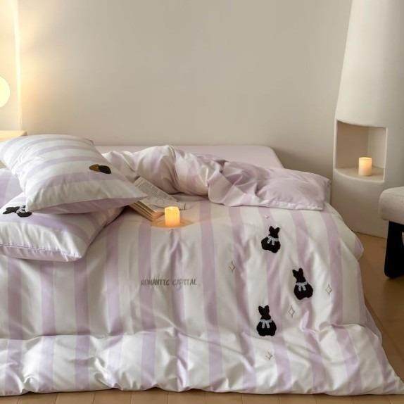 韩式少女心可爱纯棉50支长绒棉磨毛四件套秋冬保暖加厚毛巾绣床笠,金属材料及制品,金属加工件/五金加工件,淘宝优惠券,粉丝福利购,淘宝优惠卷