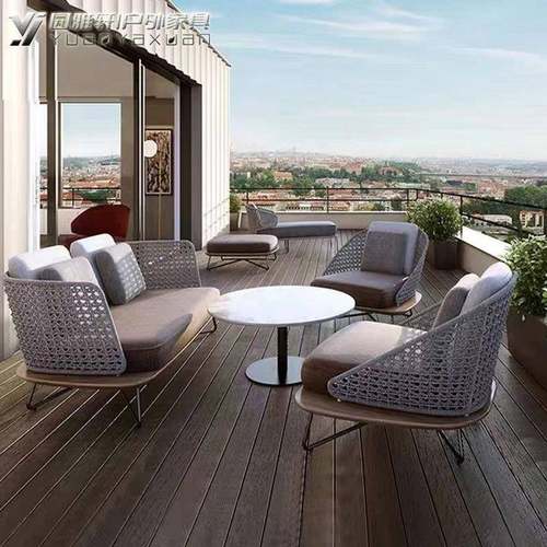 户外休闲沙发组合庭院别墅单人双人实木藤椅露天花园藤编桌椅家具
