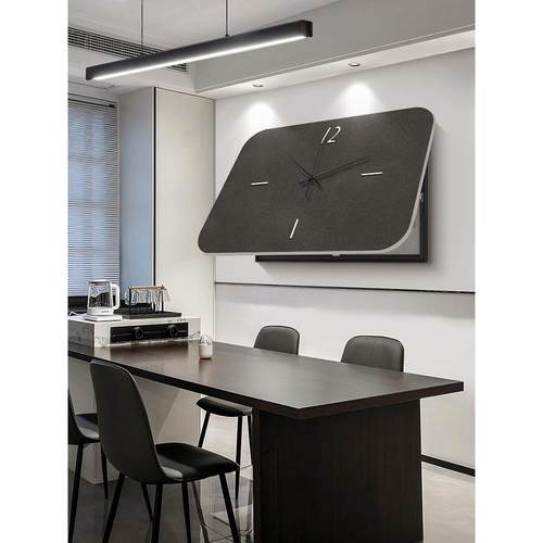 现代极简电表箱装饰画简约感带钟表电闸开关遮挡挂画砂岩