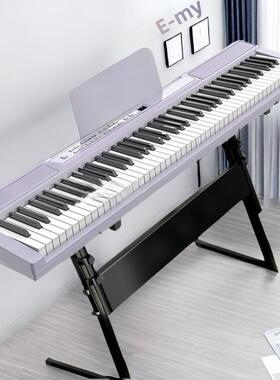 XSY88键电子琴成人儿童入门初学便携式电钢琴粉色紫色幼师专业用