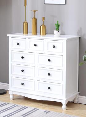 K8五斗柜美式实木收纳储物柜卧室客厅靠墙小柜子多层抽屉柜带锁边