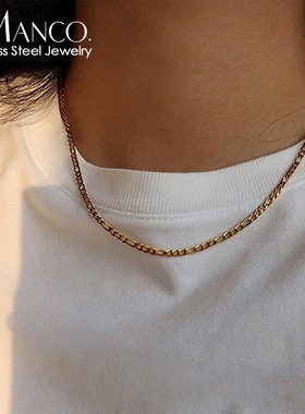 不锈钢配饰镀金男女情侣项链