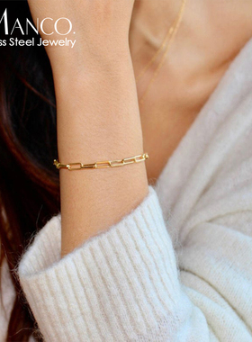 钛钢手链女简约百搭手环