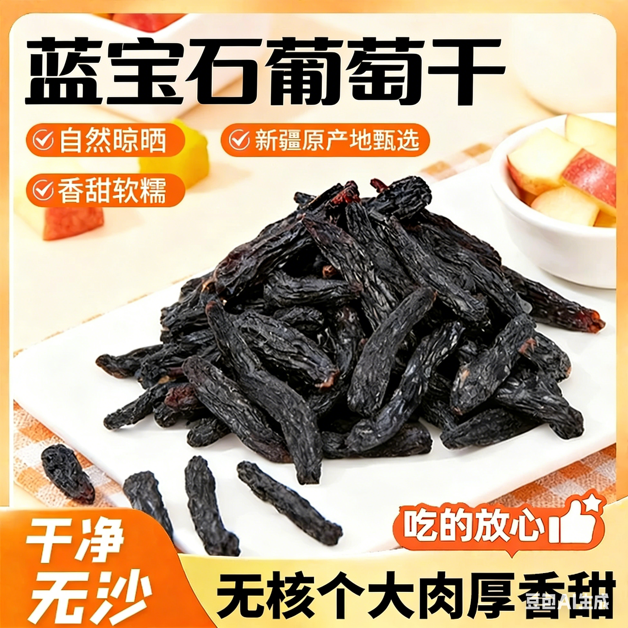 【正宗新疆葡萄干】蓝宝石黑金葡萄干 纯天然晾晒 营养健康-W