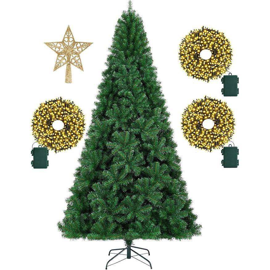 LED发光树顶星仿真加密PVC圣诞树 自动树 多尺寸多场景圣诞节装饰