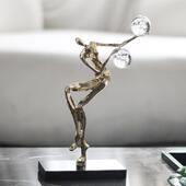 轻奢创意金属杂技跳舞人物雕像摆件样板间玄关书房艺术舞蹈者饰品
