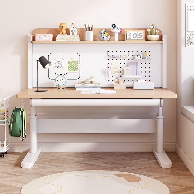 实木儿童学习桌升降榉木书桌中小学生榉木家用写字桌电脑桌可升降