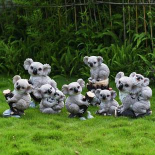 可爱树袋熊挂件考拉花园庭院树脂景观园林动物摆件雕塑树上装饰品