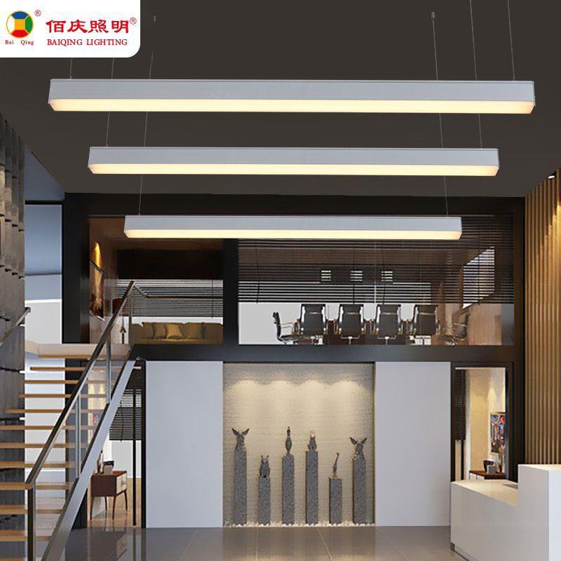 个性简约吊线灯LED办公灯创意LED吊灯线条灯长条灯方通灯办公照明