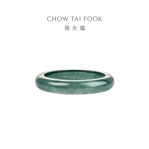 周大福新中式古风白月光翡翠戒指指环K65991男士礼物