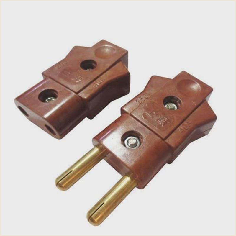 大功率40A胶木电木插头舞台灯光电源两圆脚插头纯铜帕灯公母对插