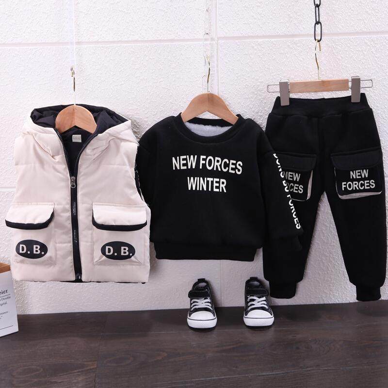 童装男女宝宝秋冬季休闲套装双面绒小孩时尚运动潮服儿童衣服3岁4