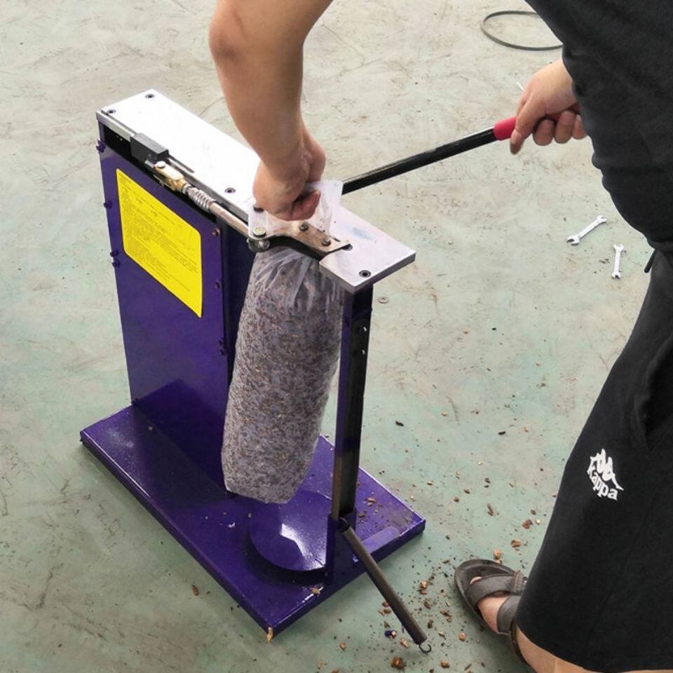 香菇木耳扎口机立式手动电动全自动食用菌袋铝钉封口机锁口扎袋机