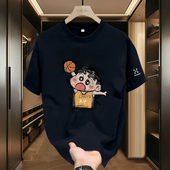 火柴棍山系不易褪色T恤宽松型男女通用短袖 圆领通勤风休闲时尚 潮