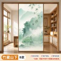 Chinese-style frosted glass film, living room screen, sliding door painting, glass door, bathroom window stickers, translucent but not transparent thumbnail 2