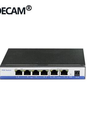 瑞昱IC4口POE供电口+2个UPLINK口6口POE交换机监控设备送电源AC线