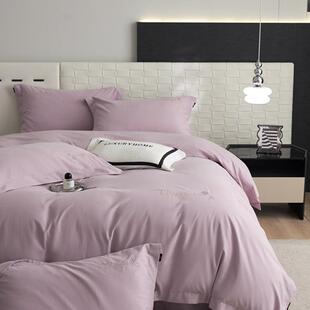 秋冬新款亲柔棉全棉磨毛四件套 纯色磨毛绣花床上套件