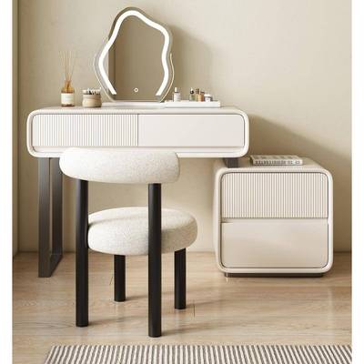 新款网红全实木烤漆梳妆台床头柜一体现代卧室简约小户型卧室