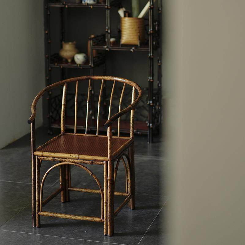 梅鹿竹圈椅 老匠人手工制作传统围椅 中式椅子茶室茶空间新中式