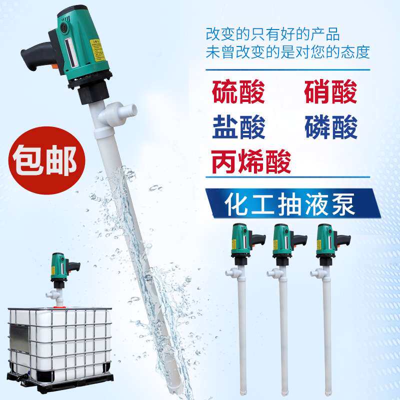电动抽油泵手提式防腐蚀柴油加油泵220V大功率RPP塑料化工抽液泵