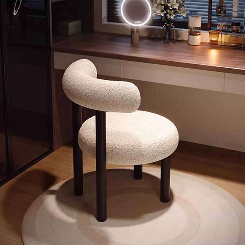 化妆椅女生卧室现代梳妆台椅子餐椅高级网红小胖椅主卧美甲化妆凳