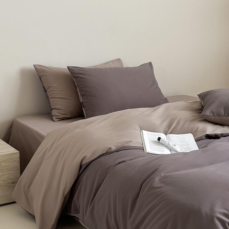 A类100S全棉磨毛四件套高端秋冬季纯棉被套床单床笠床上用品南通