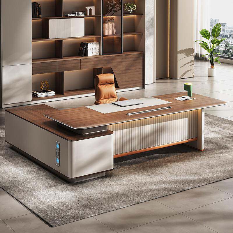 老板办公桌简约现代办公室大班台单人总裁小型桌主管经理桌椅组合