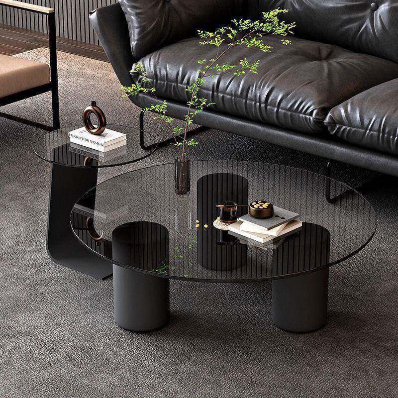 轻奢岩板玻璃茶几客厅家用现代简约小户型沙发实木茶几2025新款