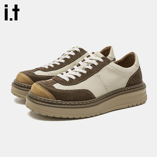 izzue美式 厚底透气休闲德训板鞋 复古工装 男阿美咔叽阿甘鞋 鞋