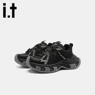 it izzue舒适百搭透气老爹鞋男款2025春秋增高休闲厚底运动鞋v
