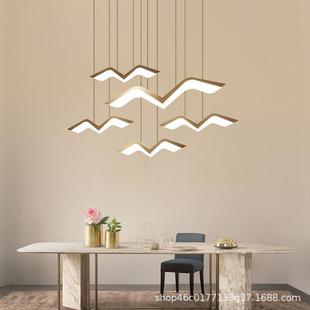 北欧海鸥创意餐厅艺术吊灯现代简约饭厅客厅灯个性餐桌吧台灯具