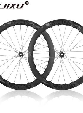 5045mm36T 700C超轻RUJIXU公路自行车碳纤维轮组中锁碟刹波浪圈