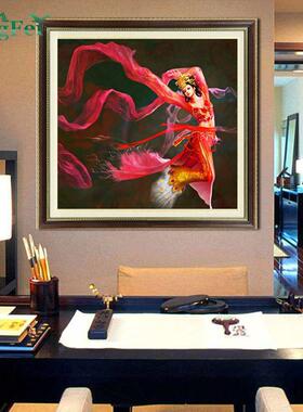 青飞精准印布敦煌人物之神女飞扬十字绣舞蹈舞动飞天美女