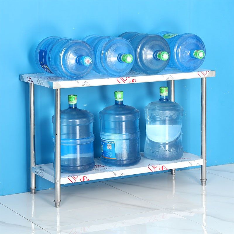 2025新款不锈钢厨房双层剁骨工作台加厚打荷台切菜桌打包案板剁骨