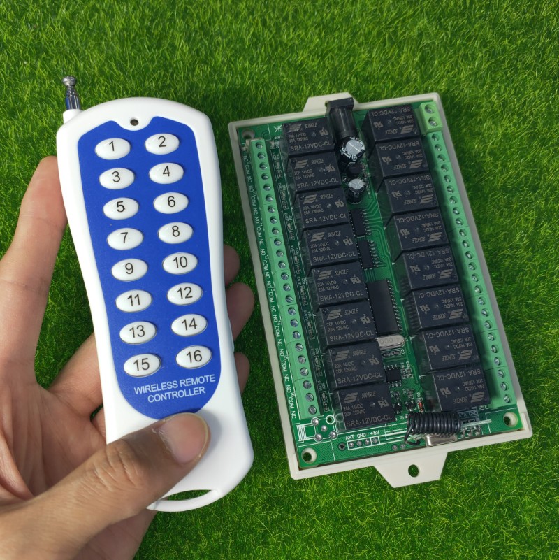 12V\24V 16路无线遥控开关工业设备电子O仪表电器信号通断控制器