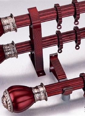 打圈静音窗帘杆轨道客厅卧室打孔吊顶配件侧装R罗马杆白色咖色金