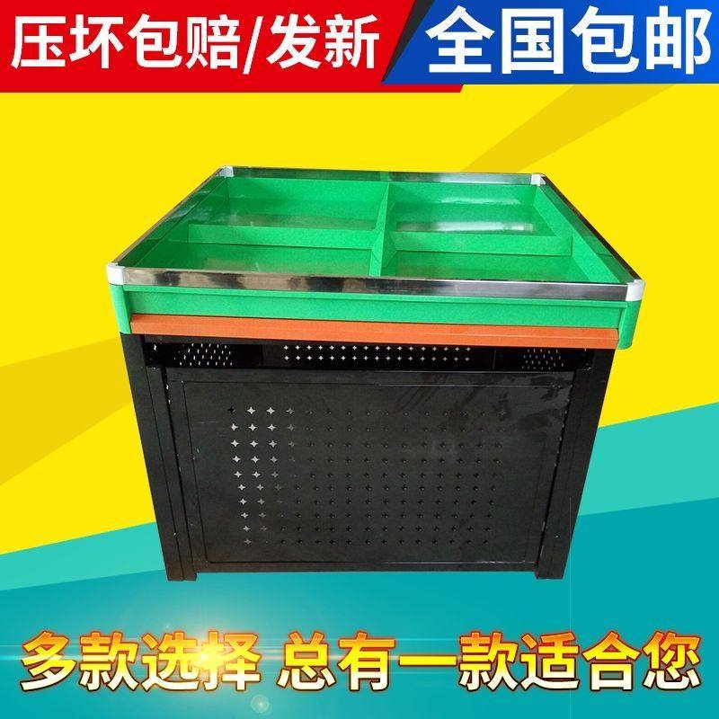 超市水果货架堆头平台水果蔬菜中岛货架展示架铁质水果店架子双层