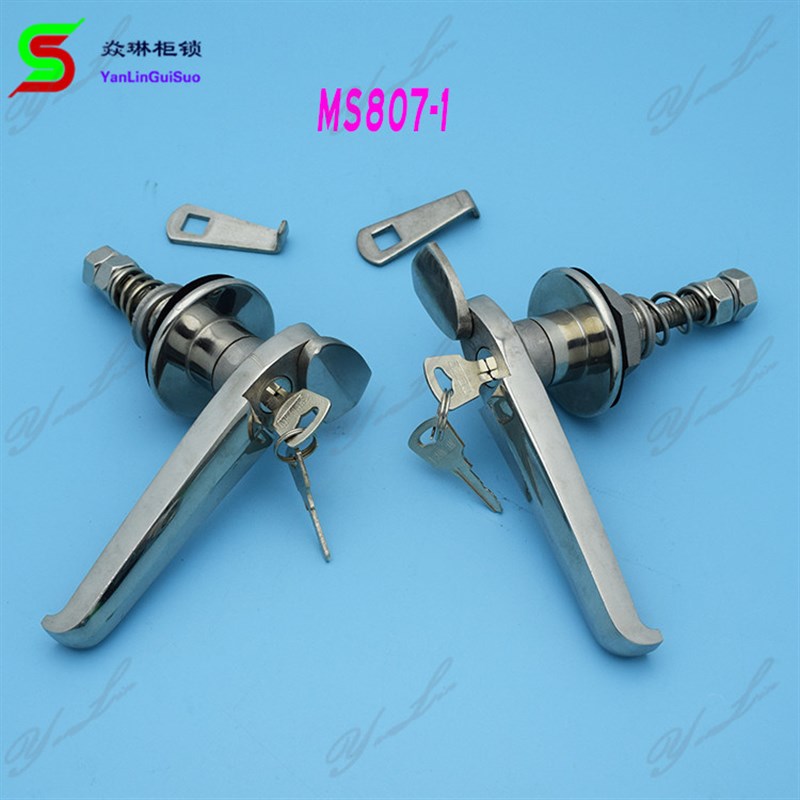 全不锈钢MS306手柄锁 MS807-1-2-3 机械锁 配电箱电柜锁 可调节