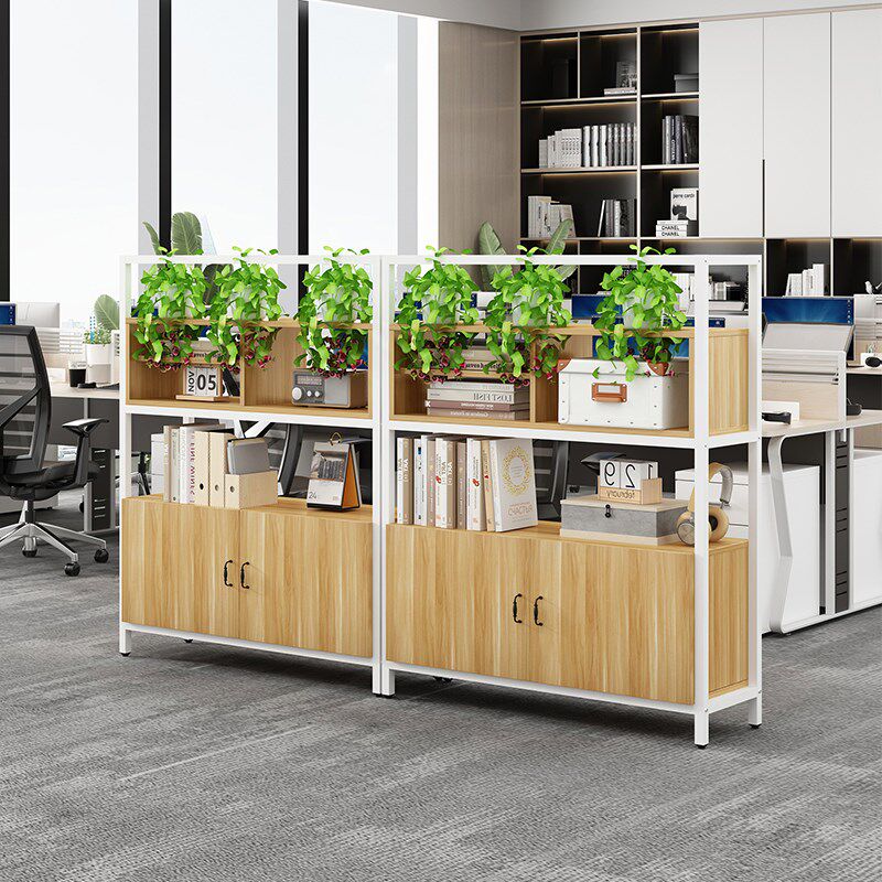 精品隔断花槽柜桌边矮柜文件柜铁艺花架屏风储物柜办公区域矮隔断