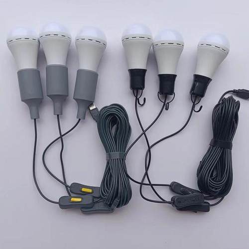 USB灯泡太阳能灯5V输入户外电源专用12V低压灯泡DC插头5M线长