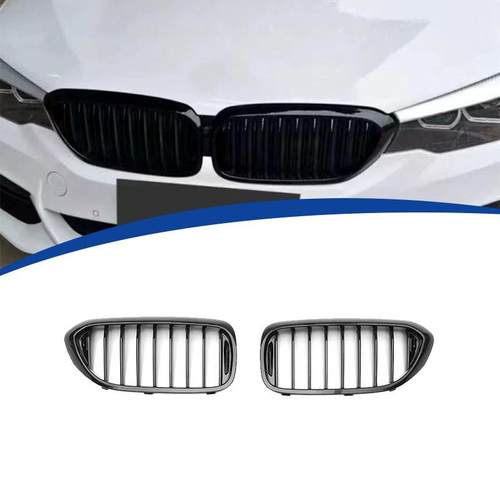 适用于2017-2020款宝马5系G30单线款亮黑中网原车替换