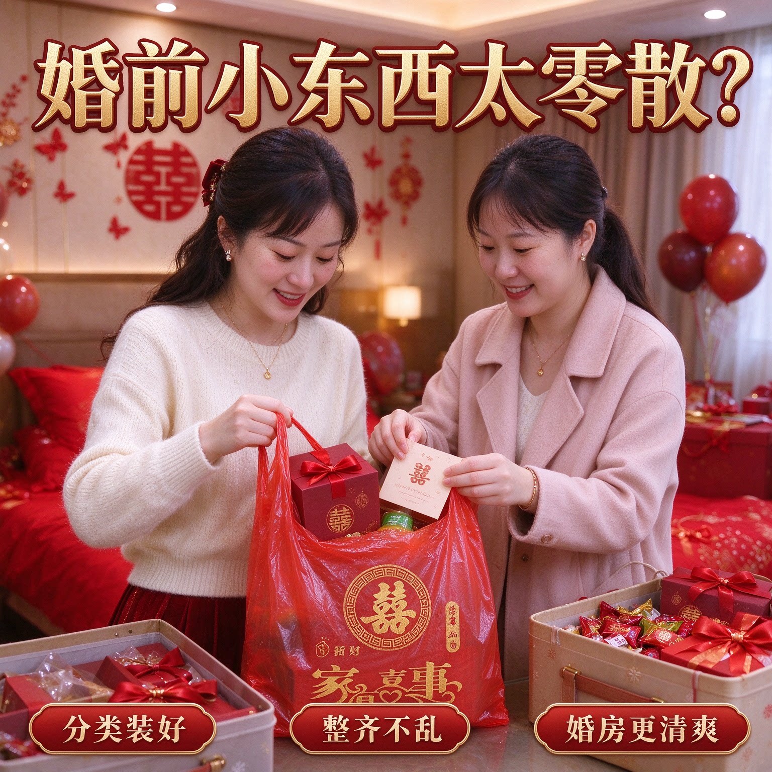 大红色喜字塑料袋婚庆婚礼大号手提方便袋加厚背心袋喜糖回礼打包