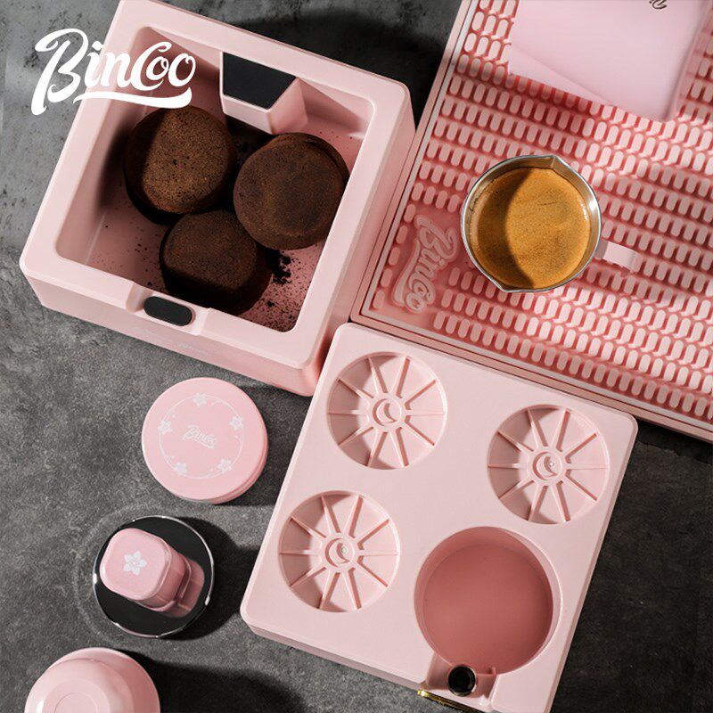 咖啡压粉底座套装渣桶布粉器压粉器三件套压粉锤收纳咖啡器具全套