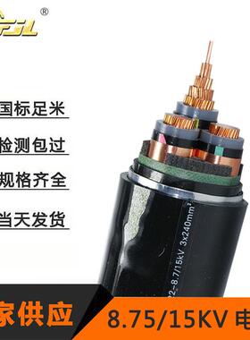YJV22-8.7/15KV高压铜芯单芯3芯电力电缆5070120185240平方