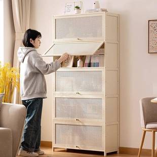 书架书柜置物架带柜门储物柜一体格子柜展示柜落地多层客厅置物柜